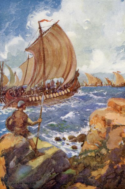 海に行くアルフレッド王の船 作： Archibald Bertram after Webb